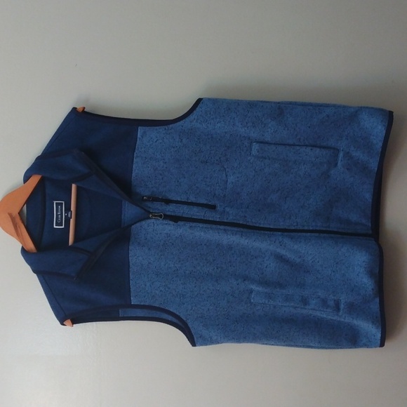 Like New Club Room Blue Colorblock Fleece Vest (Medium) - Picture 2 of 12